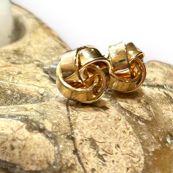 Gold Knot Earrings Bridesmaid Wedding Bride Gold-Tone NWT Gift - Picture 4 of 5